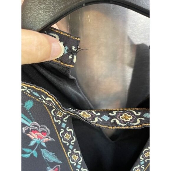 Flying Tomato Floral Embroidered Bell Sleeve Tunic Mini Dress Women's M - Picture 2 of 16